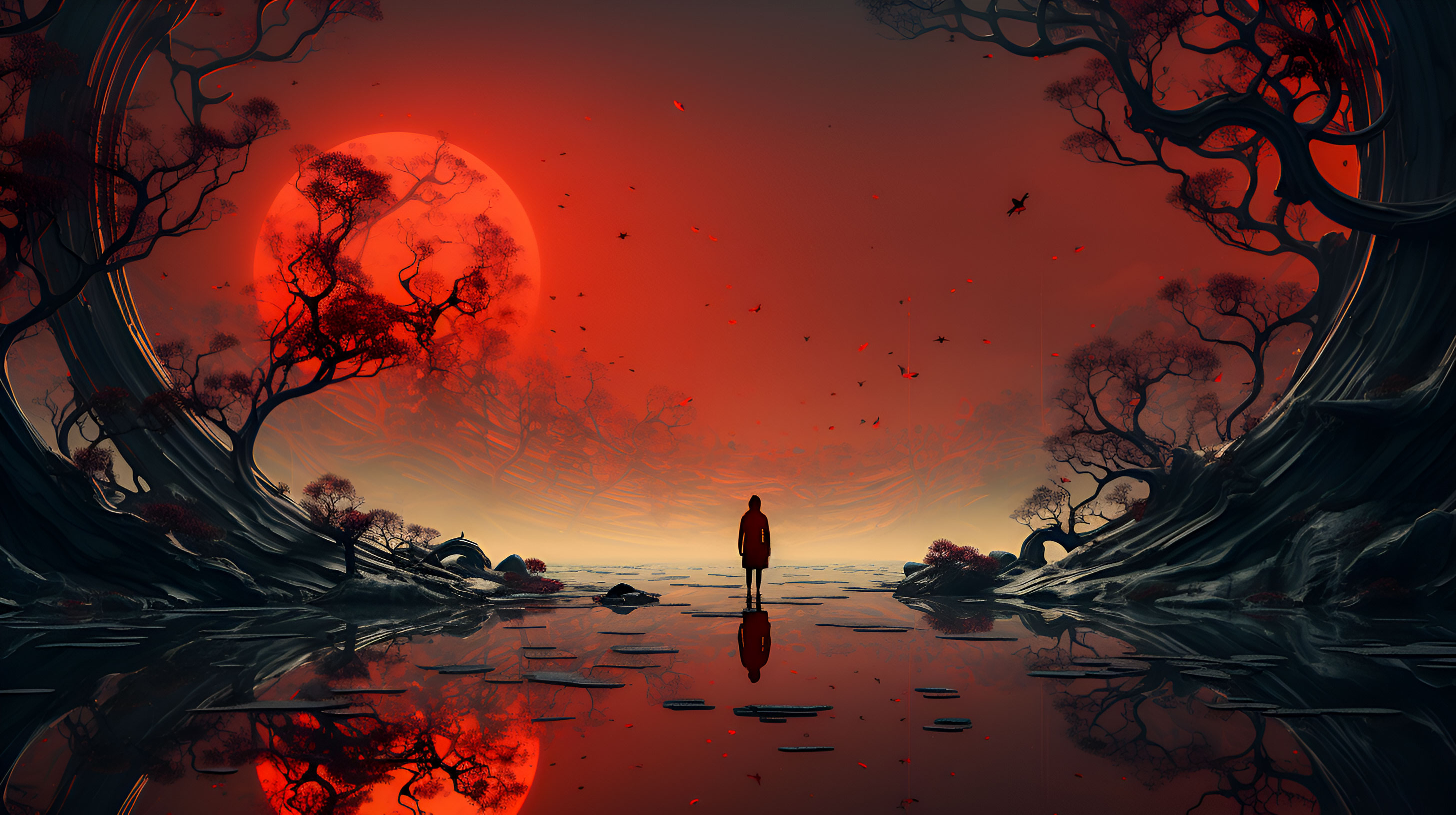 red-moon-in-the-night-and-a-young-girl